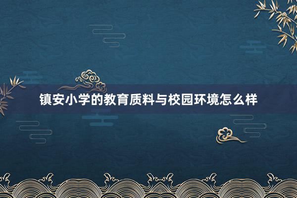 镇安小学的教育质料与校园环境怎么样